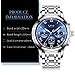 Watch,Mens Watches,Mens Luxury Fashion Stainless Steel Casual Waterproof Chronograph Quartz Wrist Watch
