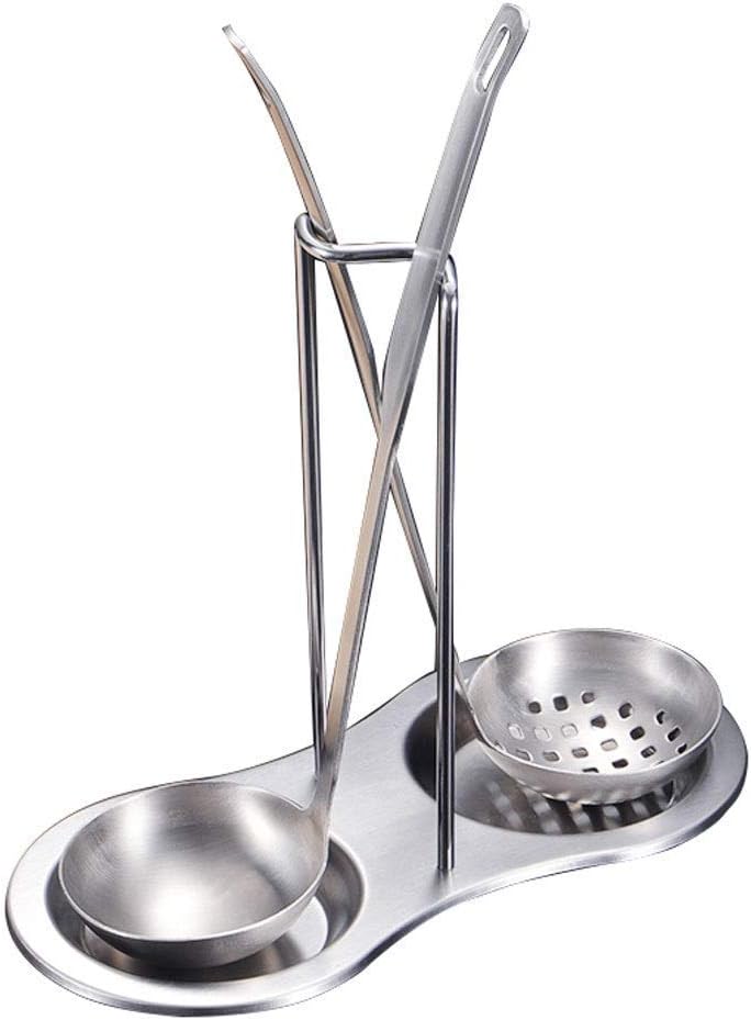 Ladles Stainless Steel Ladle and Upright Spoon Rest Set Brushed Matte