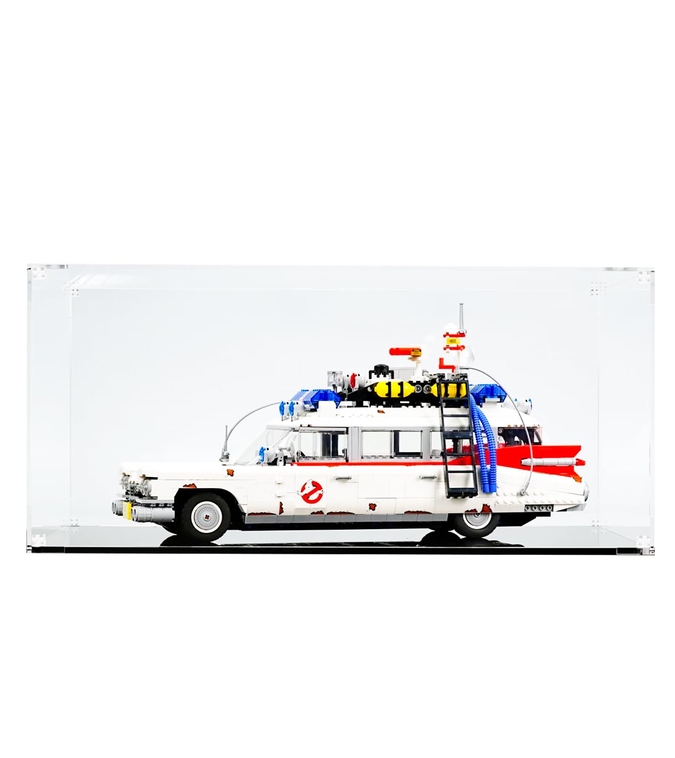 icuanuty Acrylic Display Case Compatible with Lego Icons Ghostbusters ECTO-1 10274, Dust-Proof Storage and Organisation, Size: 55 x 33 x 23 cm