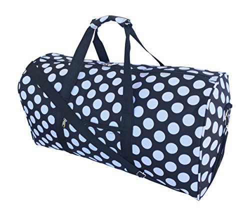 Fashion Travel Cheer Gym Duffle Bag 21" (Big Black/White Dot)