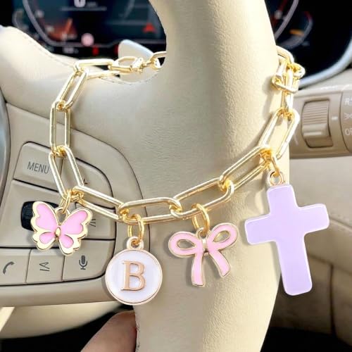 Cross Letter B Steering Wheel Charm