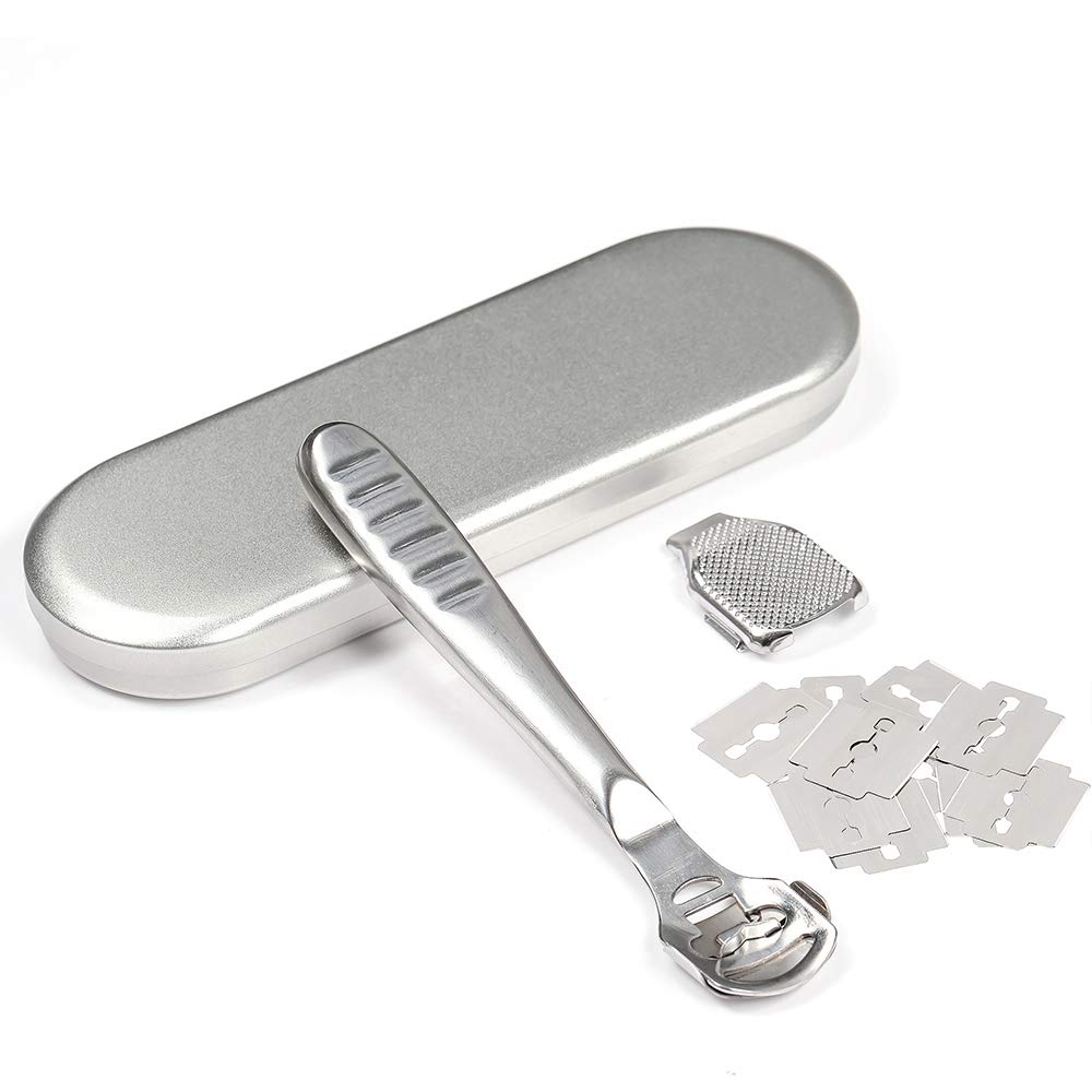 Codream Pedicure Callus Shaver Foot File Care Hard Skin Remover Callus Shaver Sets with Case, Foot File Heads & 10 Replacement Blade for Hand Feet : Beauty