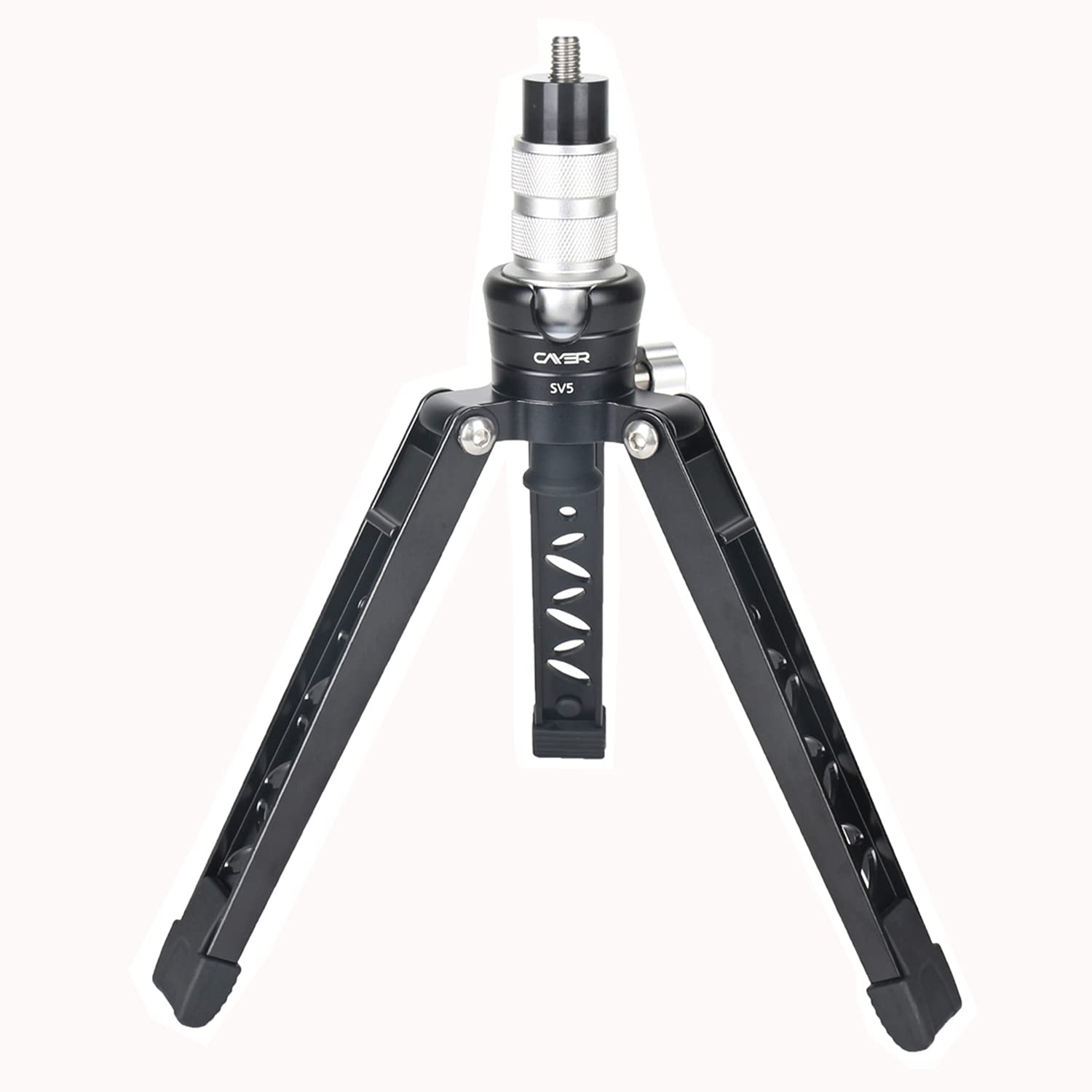 Tabletop Mini Tripod, Cayer 3 Feet SV5 Alumunium Tripod Stand for Monopods with 3/8"-16 Mounting Screw, Tripod Mounts