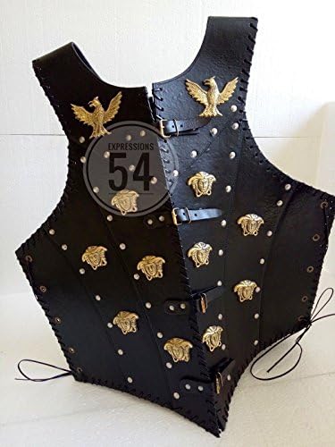 The Vikings Leather Armour Vest Thin Armor Costume Brass Studded Figures