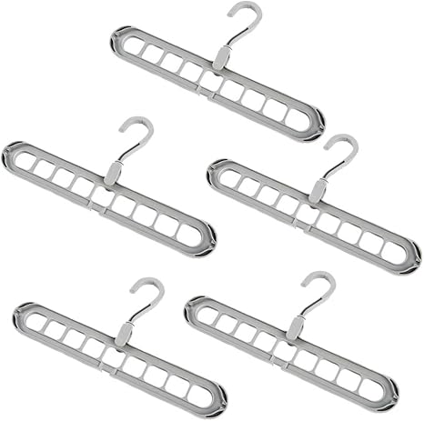 Amazon Co Jp 収納ハンガー 収納力アップ 省スペース ハンガー 強力粘着フック 付き 洗濯 物干し おしゃれ 多機能 縦横両用 マジック ハンガー 耐荷重抜群 5個セット グレー ホーム キッチン