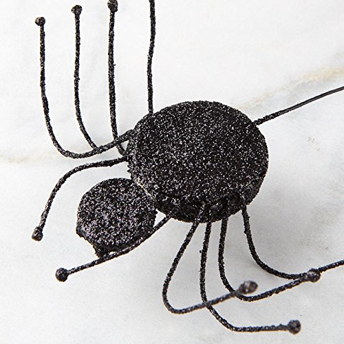 Factory Direct Craft Eerie Black Glitter Spider Accenting Picks | 3 Picks