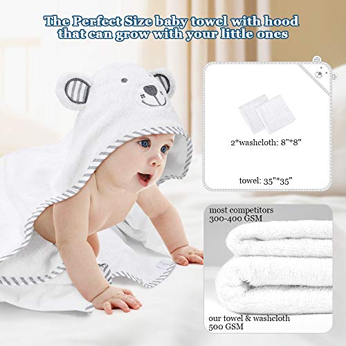 image for Eccomum Baby Hooded Towel Organic Bamboo Baby Bath Towels for Toddlers