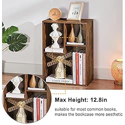 VECELO 3-Cube Small Bookshelf, Modern Bookcases