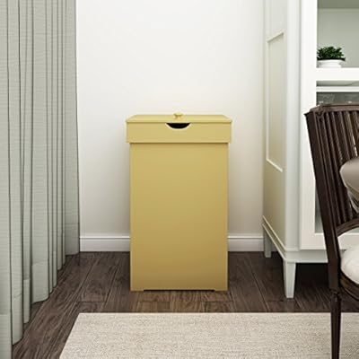 Jeroal Trash Can Garbage Bins Waste Container 13 Gallons Recycling Dustbin Litter Bin Cabinet Wooden Kitchen Wastebaskets Space Saver With Lid In Yellow 16 W X 13 D X 26 5 H Amazon Sg Home