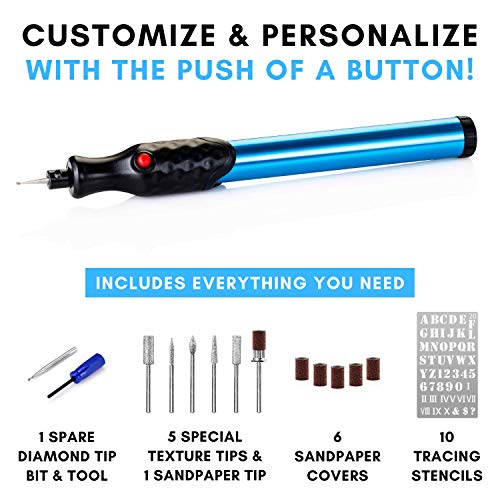 The Original Easy Etcher Includes 10 Stencils Portable Precision Engraving Pen DIY