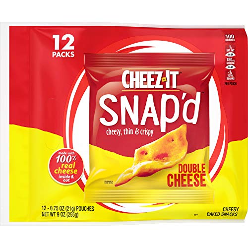 CheezIt Snap'd, Cheesy Baked Snacks, Variety Pack, Lunch Food, 15oz