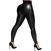 Buauty Faux Leather Leggings for Women High Waisted Leather Pants Tummy Control Stretch Pleather PU Pants