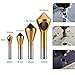 Gimiton 4 Pcs Countersink Chamfer Deburring Tool Hss Titanium Coated Hole Deburring Tool for Wood, PVC board, Aluminum, Insulation board (Gold Color)