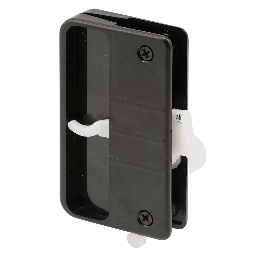 Photo 1 of Prime-Line A 108 Black Plastic Screen Door Latch and Pull with Security Lock, for Anjac Doors (Single Pack)