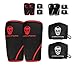 Gymreapers Elbow Sleeves (1 Pair) W/Wrist Wraps - Support & Compression for Powerlifting, Weightlifting, Bench & Tendonitis - 5mm Neoprene Sleeve - For Men & Women (Black/Red, Medium)