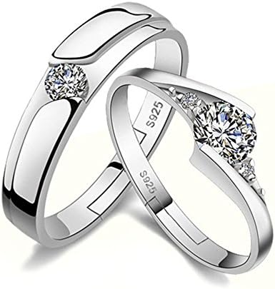Victoria Echo Cubic Zriconia Love Anniversary Couple Promise Rings Sets 925 Sterling Silver