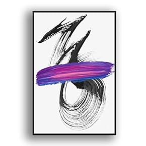 Framed Canvas Wall Art for Living Room, Bedroom Colored Brush Canvas Prints for Modern Home Decoration Ready to Hang - 16"x24" inches