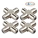 HTTX 4-Pack 3-Way F-Type Coax Cable Splitter Combiner, F Female to 3 Female for Video VCR Antenna TV Cable Satellite
