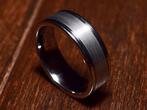 Tungsten Ring for Men - Highest Quality Scratch Resistant 8mm Wedding Ring Band with Comfort Fit