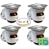 Caster Barn - Retractable Leveling Machine Casters - 4 Pack - 2,400 lbs Per Set