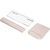MOSISO Computer Keyboard Stand&Wrist Rest Support for Keyboard &Mouse Pad Set, Ergonomic Massage Wrist Rest Set, Easy Typing Working Acrylic Clear Stand for Office Home, Apricot