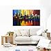 Wieco Art - Summer in The City Large 5 Piece Modern Abstract Colorful Landscape Artwork 100% Hand Painted Stretched and Framed Oil Paintings on Canvas Wall Art for Living Room Home Decorations