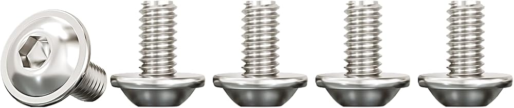 Drenky M4 x 10mm Stainless Steel Hex Socket Flanged Button Screws (50)