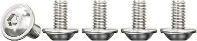 Drenky M4 x 10mm Stainless Steel Hex Socket Flanged Button Screws (50)