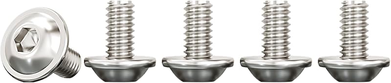 Drenky M4 x 10mm Stainless Steel Hex Socket Flanged Button Screws (50)