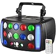DJ Light Party Light, Olaalite Stage Light 4-in-1 with RGBW Derby Beam, Led Strobe, Red Green Starry and Marquee Effect Light, Perfect for Wedding Bar Club Disco Party Festival Stage & DJ Lighting