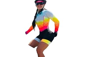 CYTSH Triathlon Women's Cycling Jersey Set Mountain Bike Shorts Sweatshirt Long Sleeve One-piece Jumpsuit (Color : 51, Size : Large)