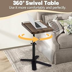 Aoligrace Walnut Side Table Adjustable