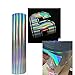 HOHOFILM 50cmx30cm Colorful Laser Holographic Heat Transfer Vinyl HTV Rainbow Color Heat Press Paper for DIY Clothes T-Shirt Hot Stamping Film 20