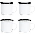 MAIKESUB 4 Pack Sublimation Blank Enamel Mug 12 OZ with Black Rim Camping Travel Coffee Metal Mug Can be used as a gift for Christmas Thanksgiving Mother's Day Father's Day