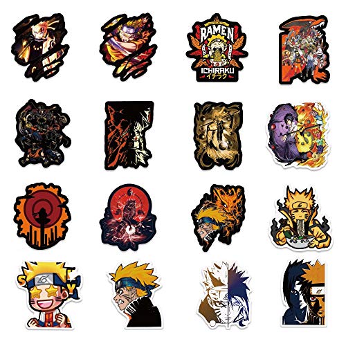 Naruto Laptop Stickers for Kids, 100 Pcs Anime Vinyl Sticker for Water Bottle Nintendo Switch Luggage Skateboard Snowboard Bike Motorcycle Car Bumper, Cute Cartoon Animal Monsters Decal for Children