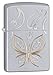 Zippo Butterfly Design Satin Chrome Pocket Lighter
