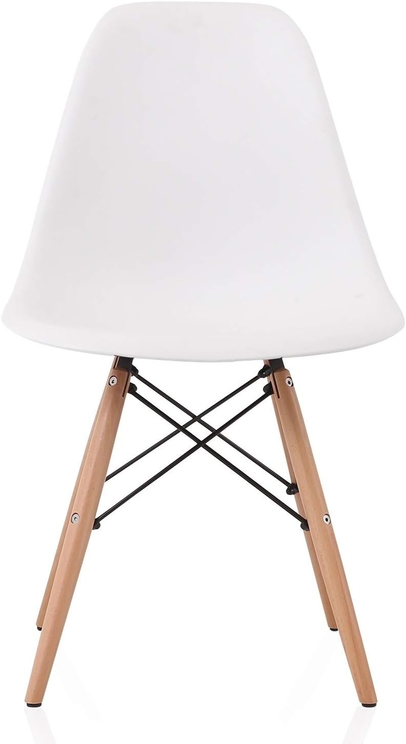 Overstock Cozyblock Slope White Molded Plastic Dining Side Chair With Beech Wood Eiffel Legs Furniture Kitchen Dining Room Furniture