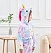 Soft Unicorn Hooded Bathrobe Sleepwear for Matching Doll & Girls (Starry, 8-9 Years)