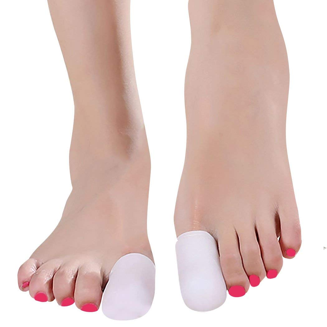 Pedimend Silicone Gel Big Toe Caps Protective Sleeve (2 PAIR) - Corn Remover Cushion - Toe Sleeves for Blisters, Corns, Toenails Loss, Friction Injury - UNISEX - Foot Care