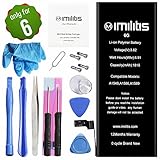 IMILITIS Battery for 6 3.82v 1810 mAh Li-ion Polymer Battery with Complete Repair Replacement Kit Tools Adhesive Strips and Instructions (not 6S)