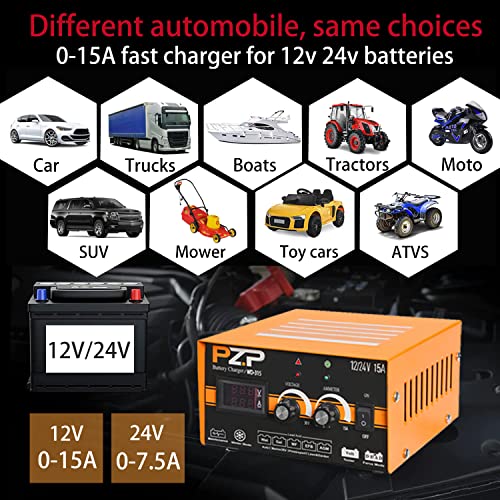 24 Volt Manual Battery Charger Automotive 015A 24v Car Battery Charger