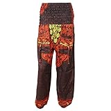 Womens Harem Pants Brown Mandala Printed Yoga Bohemian Casual Trousers
