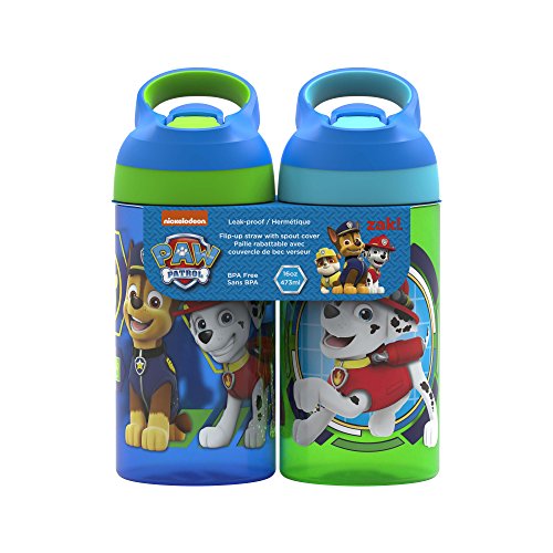 Zak Designs PWPP-T470 Paw Patrol Water Bottles, 16 oz, Marshall, Skye, Zuma, Rubble & Chase