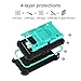 J1 (2016) Case, Luna 2016, Express 3 Case, Venoro Heavy Duty Shockproof Rugged Three-Layer Full Body Protection Case Cover with Belt Swivel Clip and Kickstand for Samsung Galaxy J1 (2016) (Blue Green)