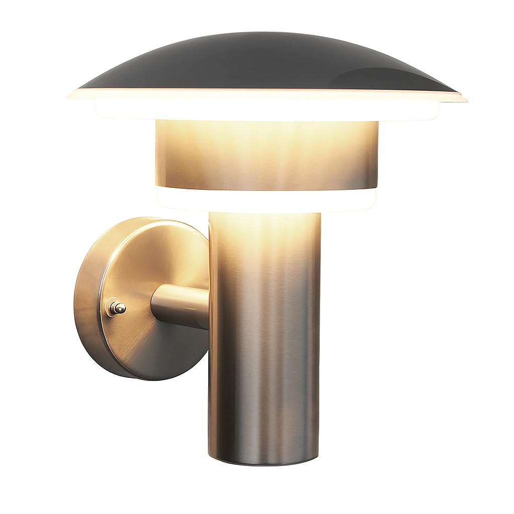 NBHANYUAN Lighting Outside Lights Mains Powered LED Outdoor Wall Light,Silver SUS304 Stainless Steel Exterior Wall Light IP44 Weatherproof 3000K Warm White for Porch 1000LM โ image 1