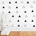 64pcs/Set Modern Vinyl Triangles Wall Decal Solid/Outline Triangles Pattern Wall Sticker DIY Home Decor Kids/Children Room Decor Stickers YYU-18 (Black)