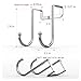 Poeland Over Cabinet Drawer Double Hooks 304 Stainless Steel Narrow Door Hook for Kitchen, Bathroom, Drawer, Wardrobe Door, Cabinet Door, Office Cubicle Partition Hook Pack of 4