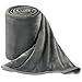 Fleece Blankets for The Bed Extra Soft Brush Fabric Super Warm Sofa Blanket (King-90X108inch,Dark Grey)
