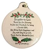 Daughter-in-law 2017 Porcelain Christmas Ornament Rhinestone Crystal Detail