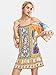 Milumia Women's Tribal Print Kimono Sleeve Geometric Tunic Boho Dress